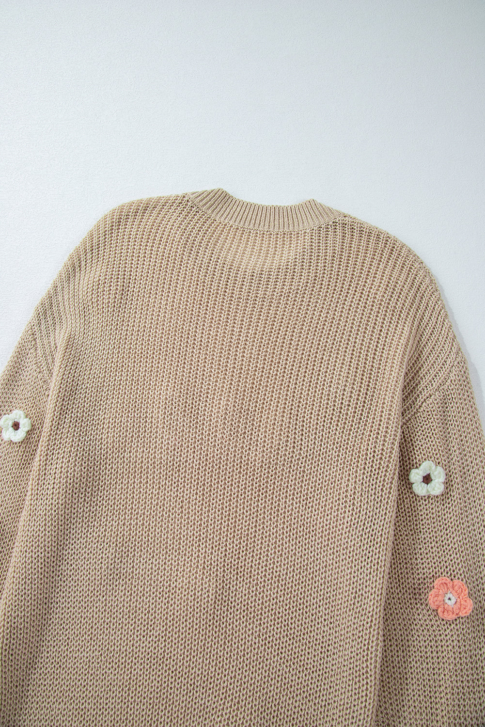 Parchment Hello Floral Embroidered Knit Loose Sweater Sweaters JT's Designer Fashion
