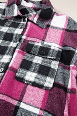 Black Plaid Colorblock Loose Shacket Plaid Shackets JT's Designer Fashion