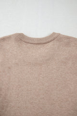 Smoke Gray Pearled Drop Shoulder Plus Size Sweater Plus Size Sweaters & Cardigans JT's Designer Fashion
