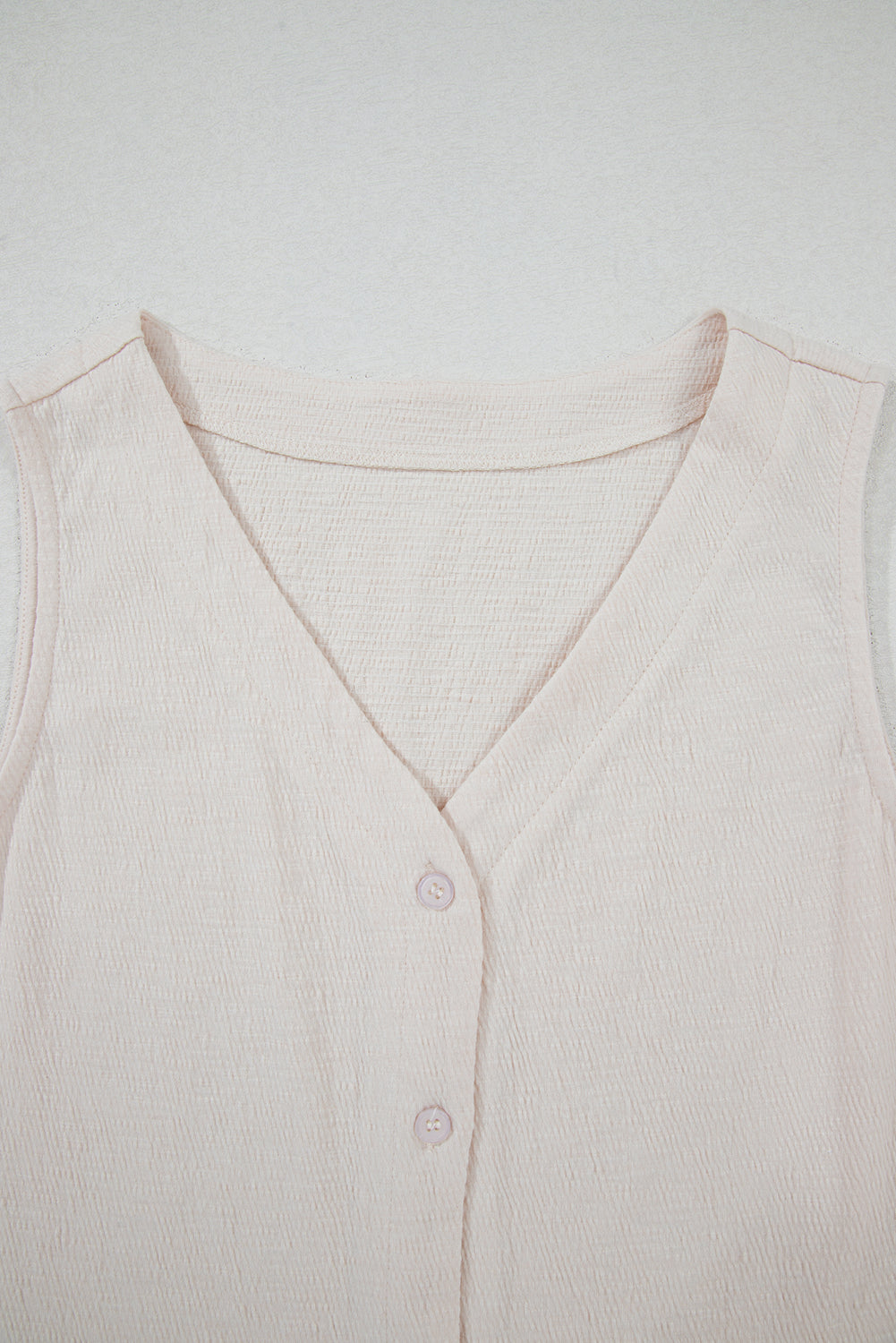 Apricot Buttoned V Neck Tank Top and Wide Leg Pants Casual Outfit Pant Sets JT's Designer Fashion