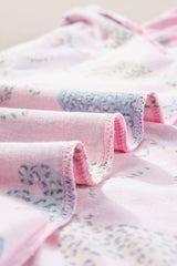 Pink Flower Print Short Sleeve High Waist Two Piece Shorts Set Short Sets JT's Designer Fashion