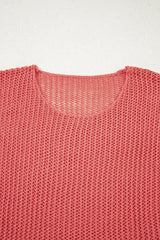 Coral Crochet Hollow-out Jumper Top Sweater Sweaters JT's Designer Fashion