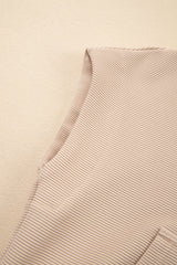 Parchment Textured Half Zip Kangaroo Pocket Top Drawstring Shorts Set Short Sets JT's Designer Fashion