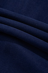 Navy Blue Solid Color Fleece Lined Zip up Hoodie Sweatshirts & Hoodies JT's Designer Fashion