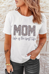 White MOM life is the best life Graphic T Shirt Graphic Tees JT's Designer Fashion