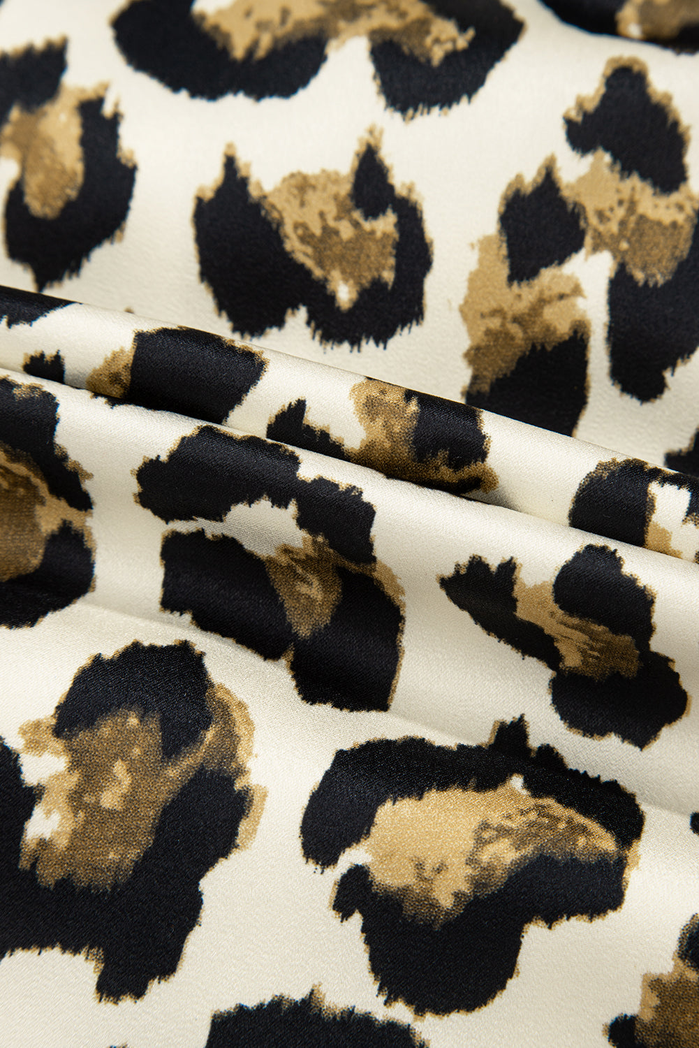 Apricot Leopard Bubble Sleeve Bow Tie Front Peplum Blouse Blouses & Shirts JT's Designer Fashion
