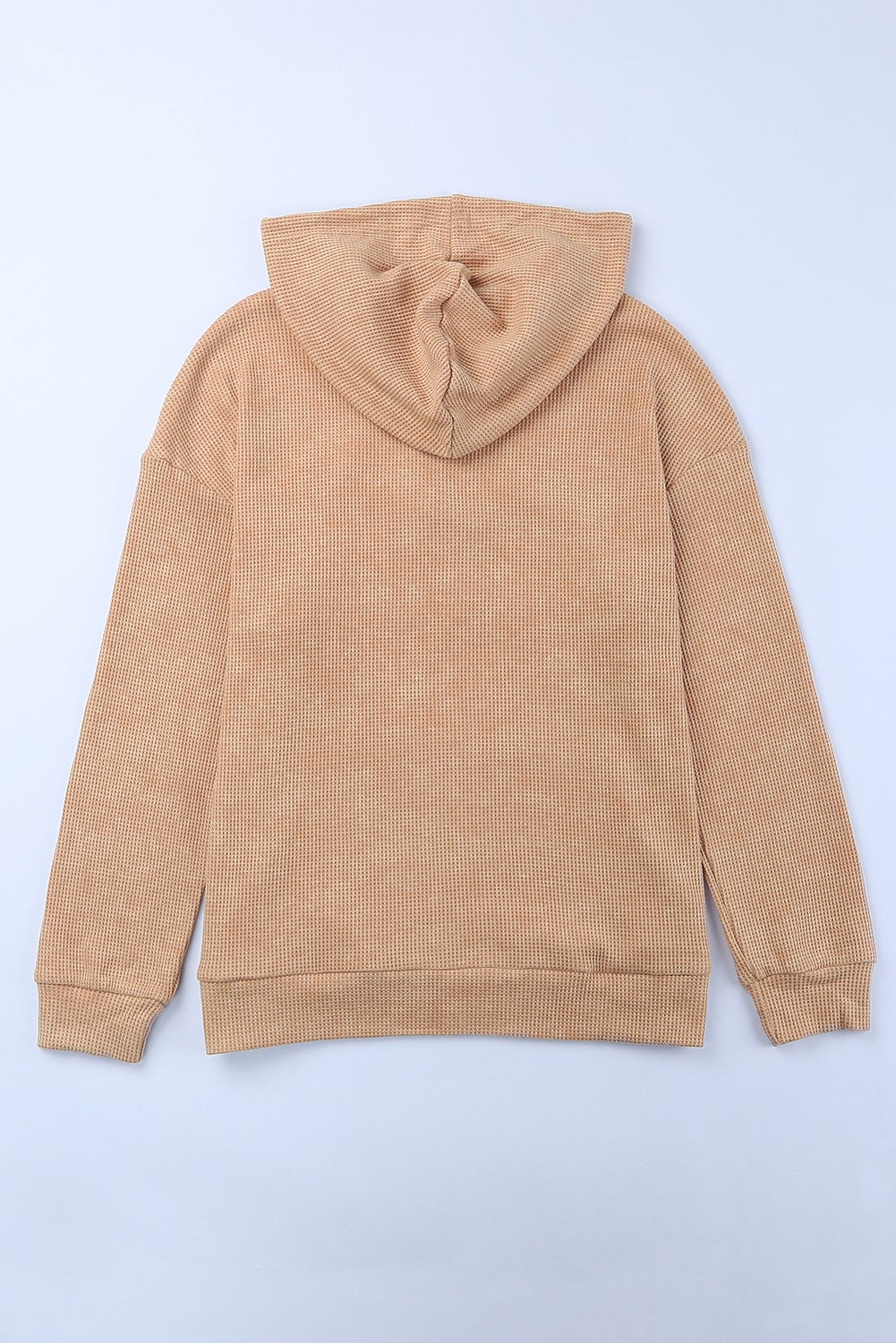 Waffle Knit Kangaroo Pocket Hooded Sweatshirt Sweatshirts & Hoodies JT's Designer Fashion