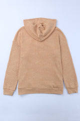 Waffle Knit Kangaroo Pocket Hooded Sweatshirt Sweatshirts & Hoodies JT's Designer Fashion