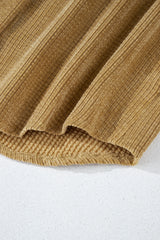 Light French Beige Patched Pocket Button Up Corduroy Shacket Jackets JT's Designer Fashion