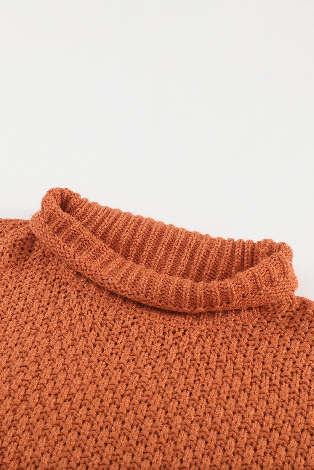 Orange Oversized Chunky Batwing Long Sleeve Turtleneck Sweater Sweaters & Cardigans JT's Designer Fashion