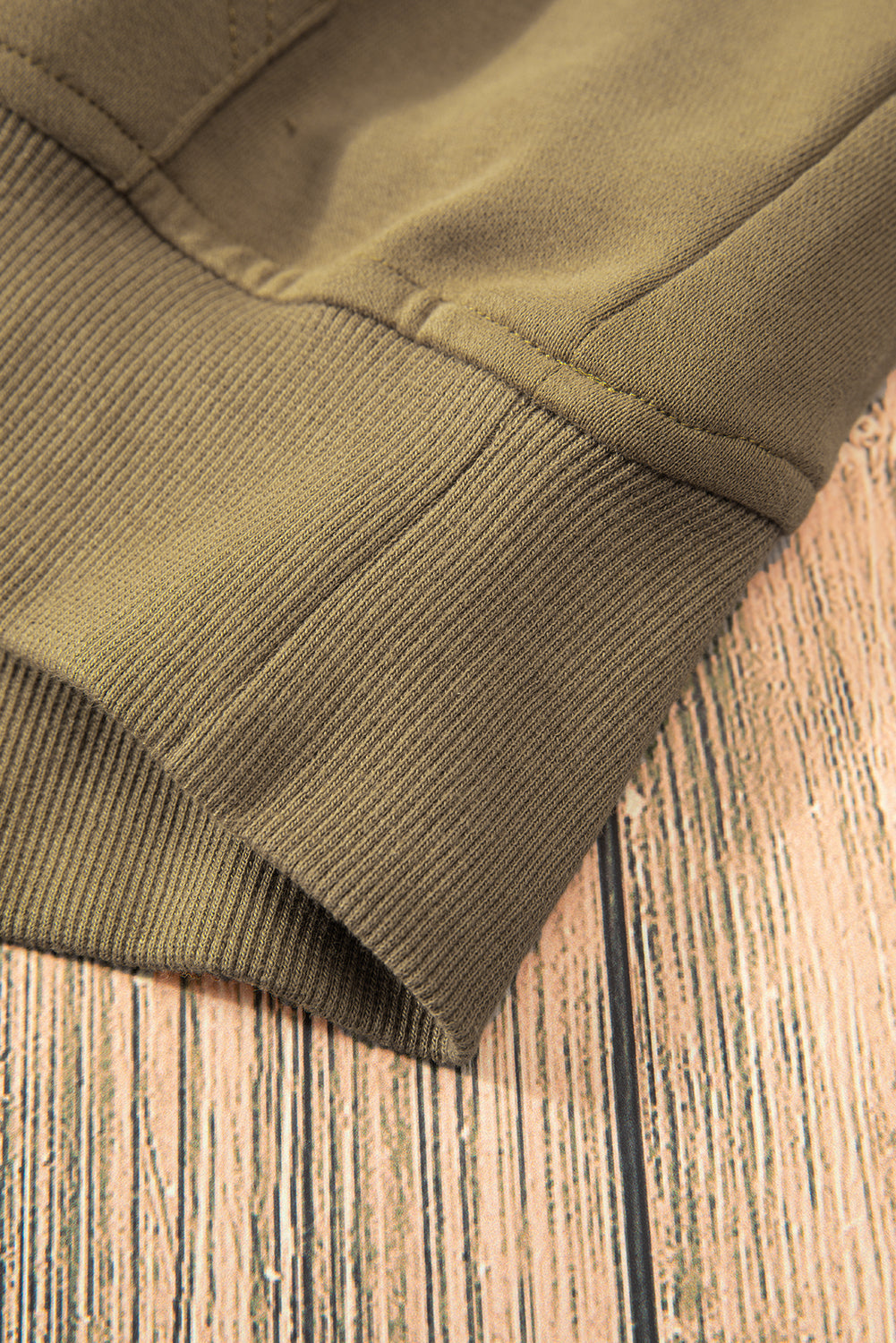 Brown Quarter Zip Stand Neck Kangaroo Pocket Sweatshirt Sweatshirts & Hoodies JT's Designer Fashion