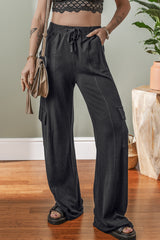 Carbon Grey Cargo Pockets Drawstring Sweatpants Pants & Culotte JT's Designer Fashion