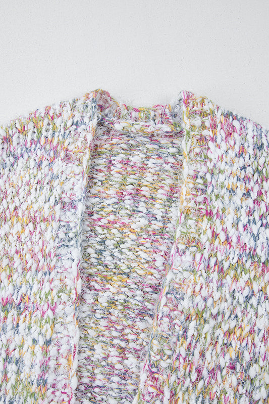 Yellow Multicolor Confetti Open Front Knit Cardigan Cardigans JT's Designer Fashion