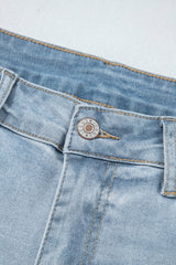 Beau Blue Mid Rise Ankle-Length Distressed Skinny Jeans Jeans JT's Designer Fashion