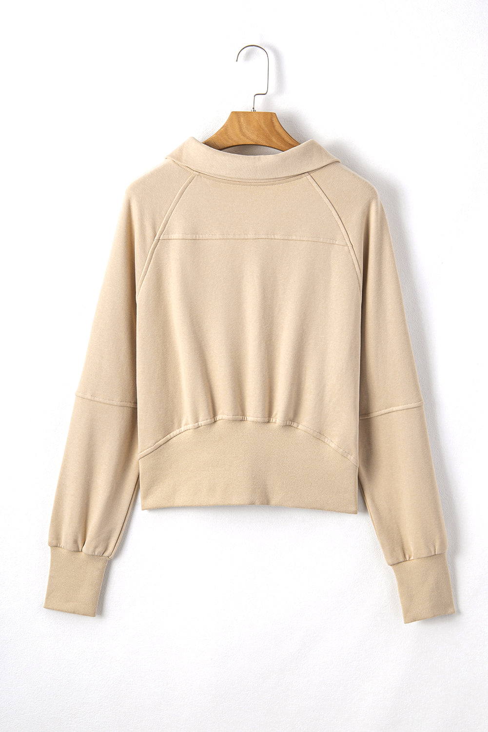 Parchment Quarter Zip Stand Neck Kangaroo Pocket Sweatshirt Sweatshirts & Hoodies JT's Designer Fashion