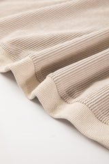 Smoke Gray Ribbed Corduroy Oversized Sweatshirt Sweatshirts & Hoodies JT's Designer Fashion