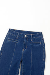 Sail Blue Center Seam Deep Wash Straight Jeans Jeans JT's Designer Fashion