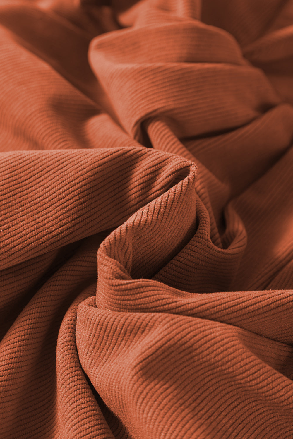 Cinnamon Bracelet Sleeve Split Neck Scallop Detail Pleated Corduroy Mini Dress Mini Dresses JT's Designer Fashion
