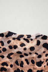 Brown Leopard Round Neck Long Sleeve Slim Top Long Sleeve Tops JT's Designer Fashion