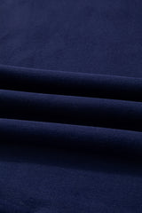 Navy Blue Solid O Neck High Low Hem Pullover Sweatshirt Sweatshirts & Hoodies JT's Designer Fashion