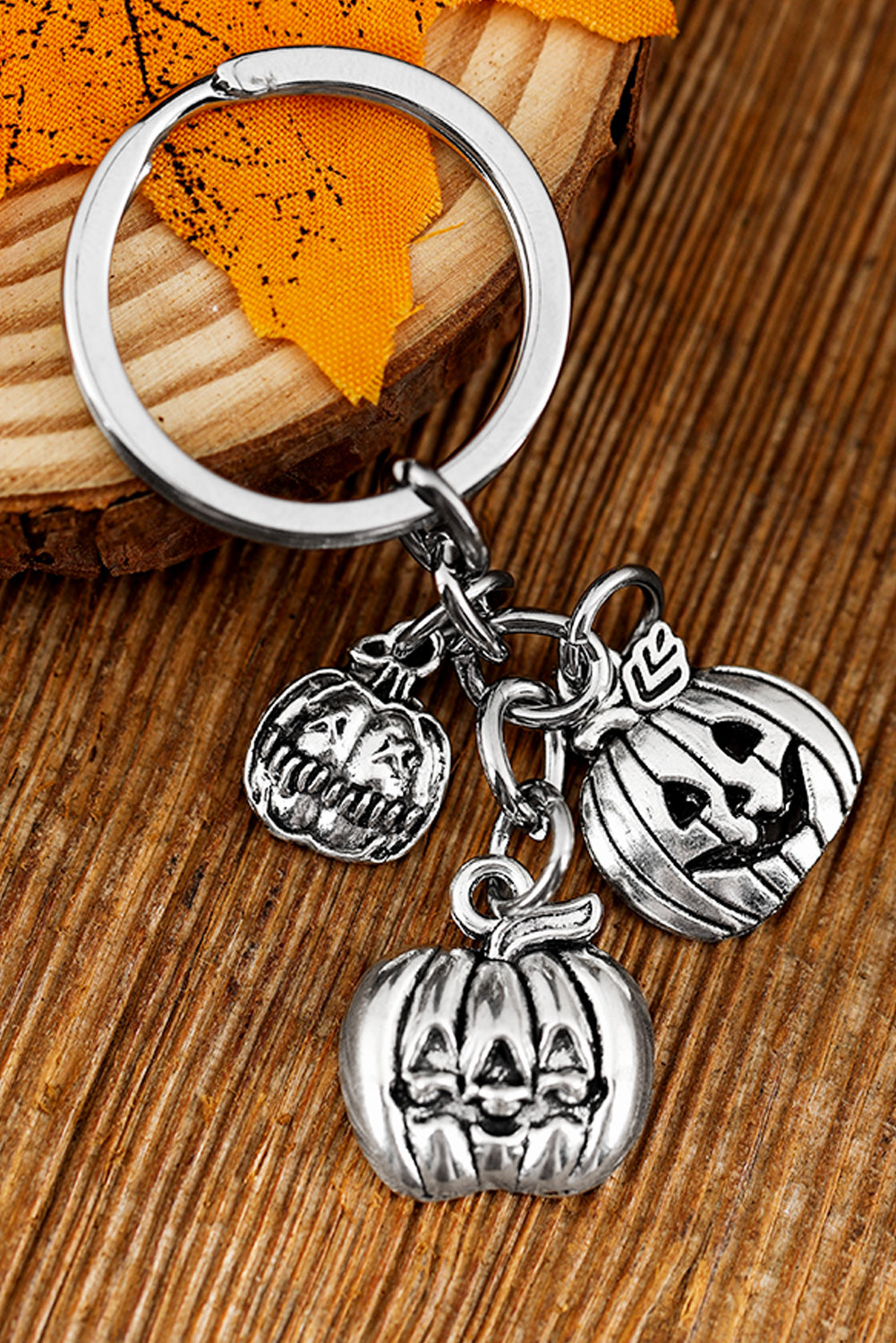 Silvery Halloween Pumpkin Face Alloy Keychain Other Accessories JT's Designer Fashion
