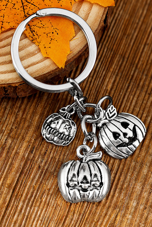 Silvery Halloween Pumpkin Face Alloy Keychain Other Accessories JT's Designer Fashion
