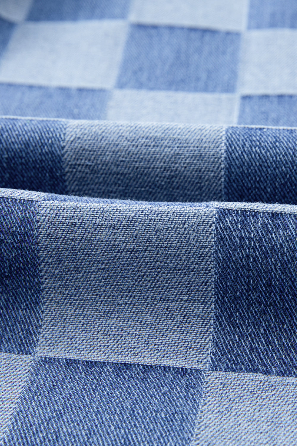 Dusk Blue Checkered Denim Wide Leg Jeans Jeans JT's Designer Fashion
