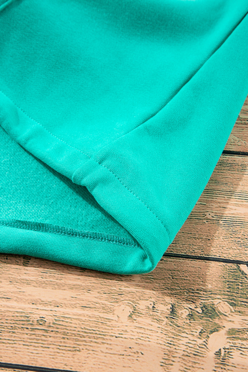 Aruba Blue Fleece Lined Half Zipper Kangaroo Pockets Loose Hoodie Sweatshirts & Hoodies JT's Designer Fashion
