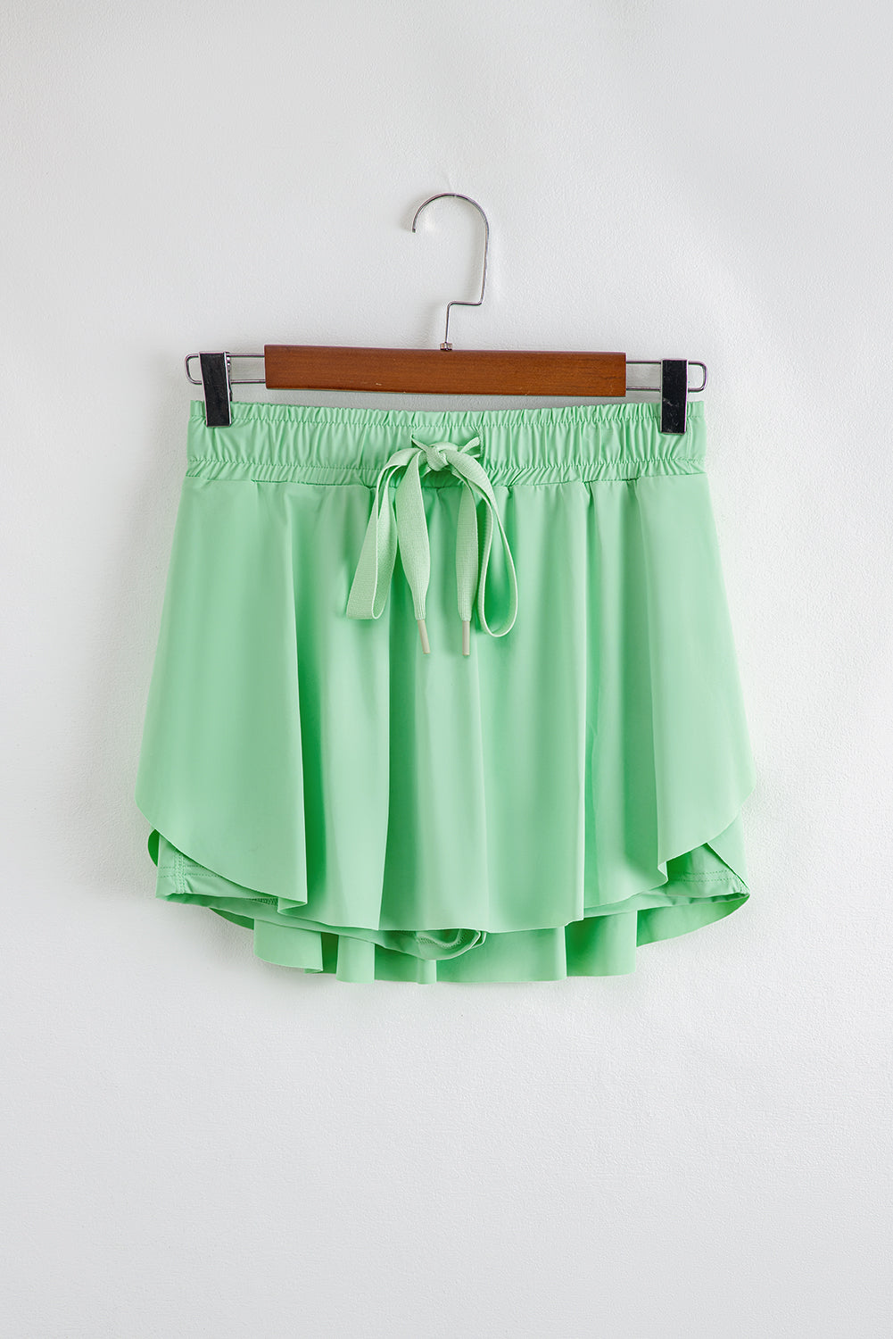 Light Green Drawstring High Waist Lined Tennis Skorts Skirts & Petticoat JT's Designer Fashion