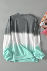 Gray Color Block Tie Dye Pullover Sweatshirt Sweatshirts & Hoodies JT's Designer Fashion