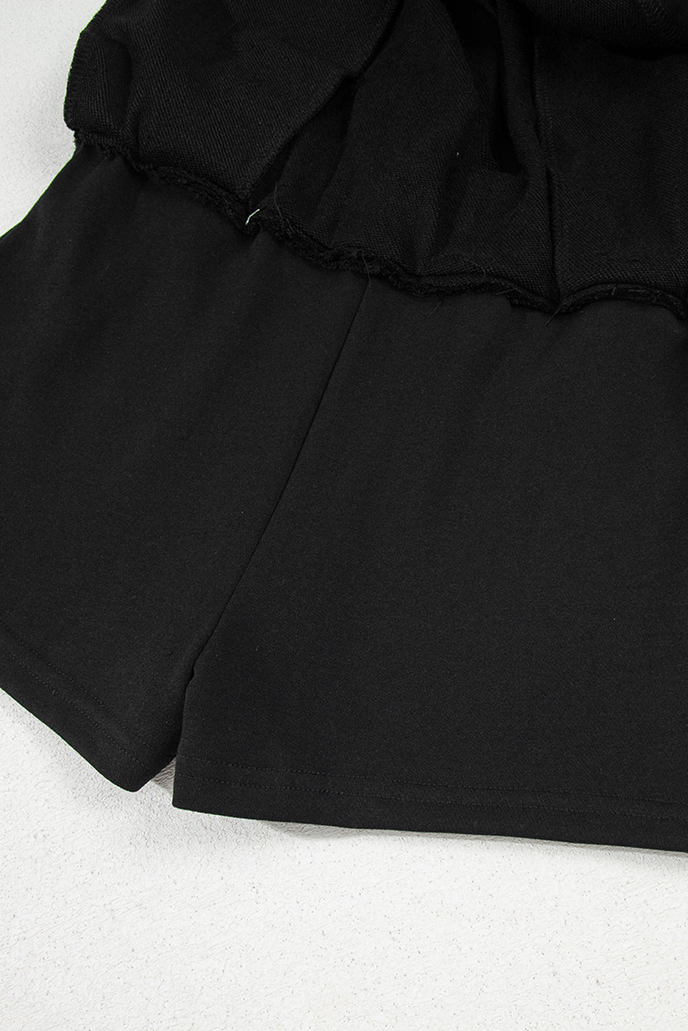 Black French Terry Drawstring Mini Skort with Pockets Skirts & Petticoat JT's Designer Fashion