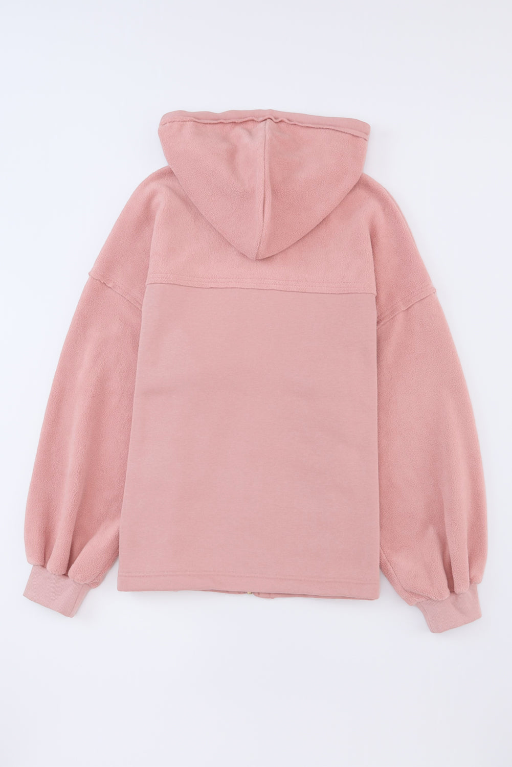 Pink Flap Pocket Drawstring Hood Zip Up Jacket Jackets JT's Designer Fashion