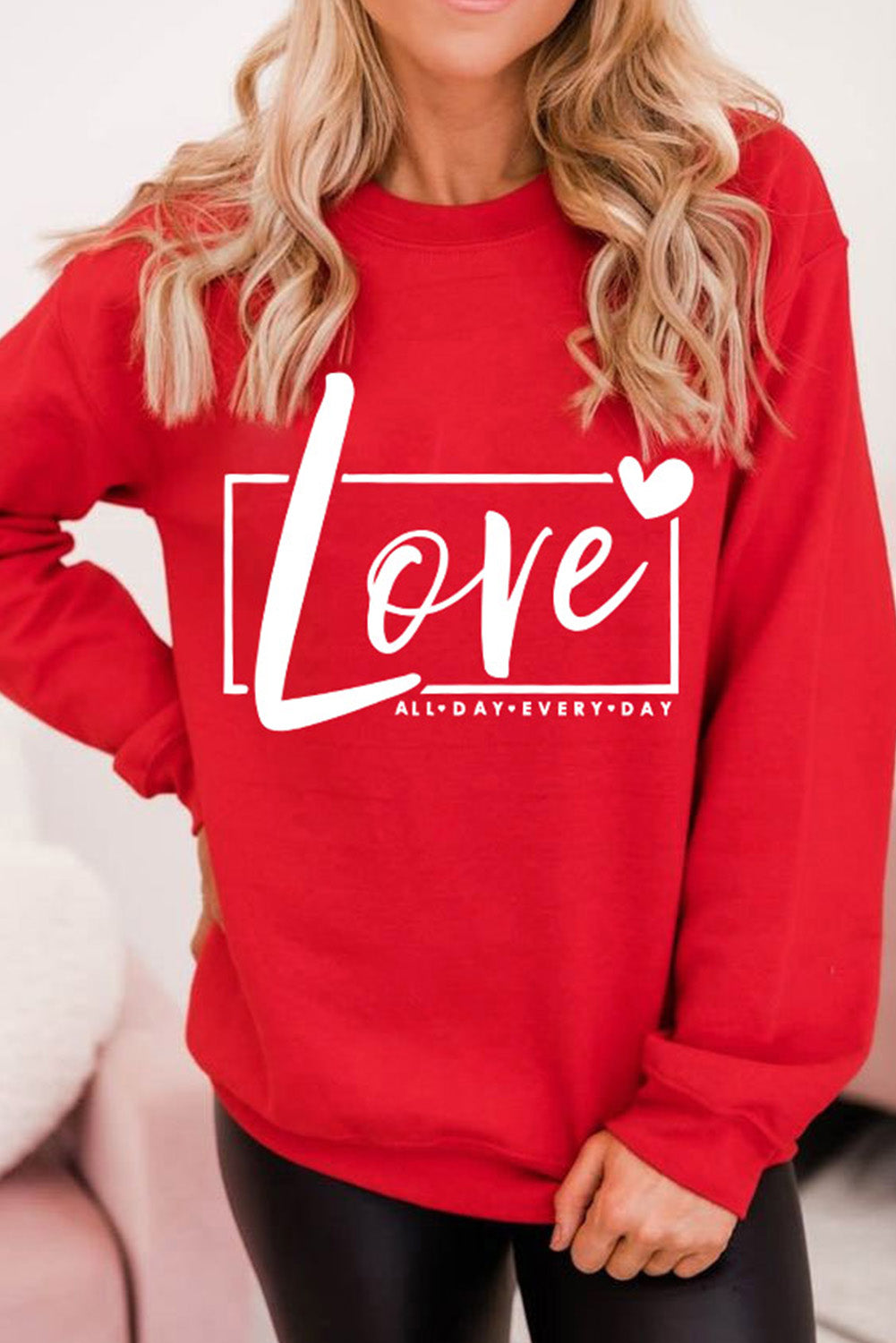 Fiery Red Valentine's Day Love Graphic Sweatshirt Graphic Sweatshirts JT's Designer Fashion