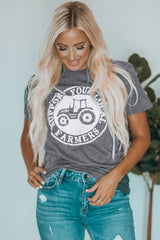 Gray SUPPORT YOUR LOCAL FARMERS Graphic Tee Graphic Tees JT's Designer Fashion