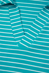 Sky Blue Stripe V Neck Tee and Casual Short Set Short Sets JT's Designer Fashion