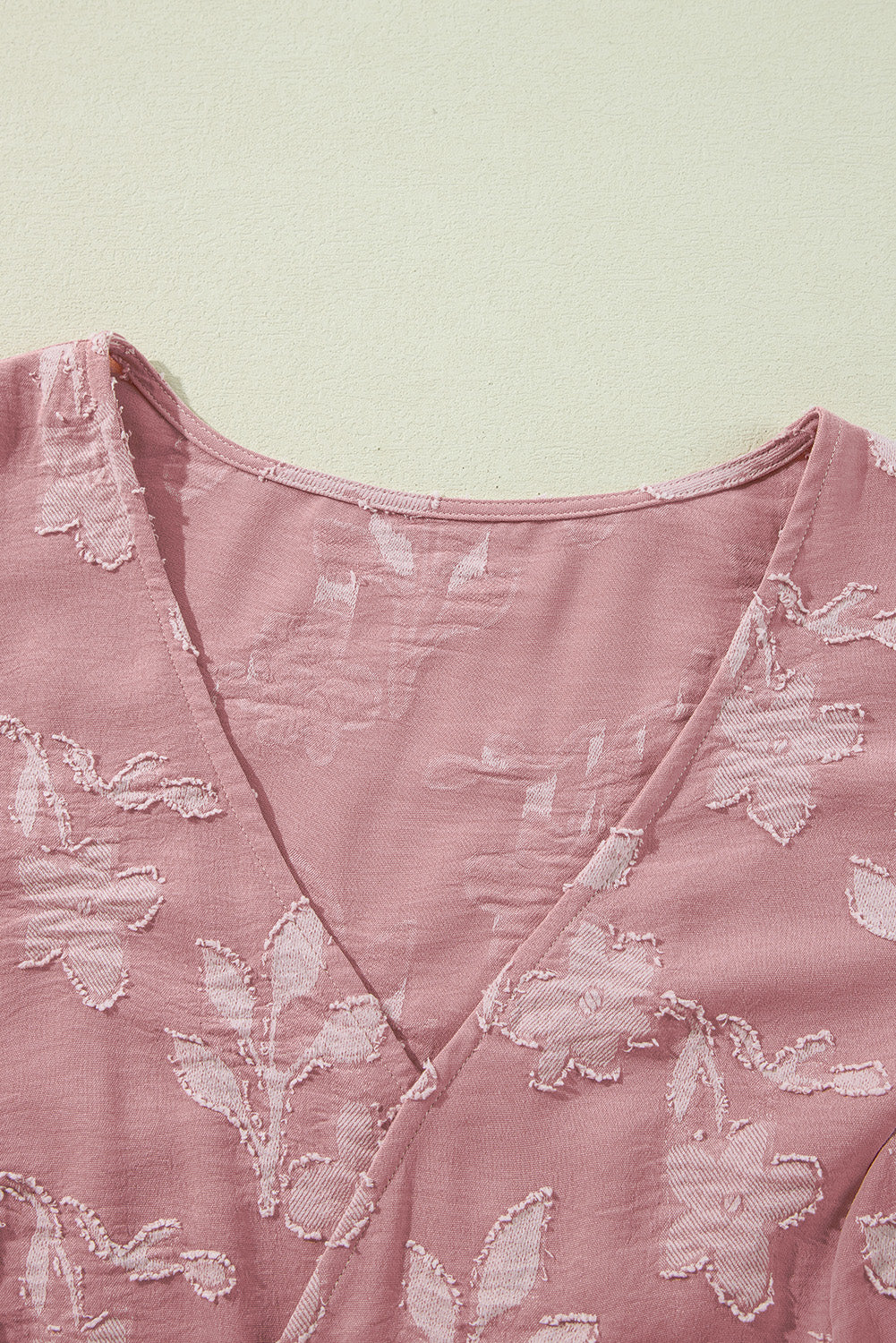 Peach Blossom Floral Surplice V Neck Tiered Ruffled Plus Size Dress Plus Size Mini Dresses JT's Designer Fashion