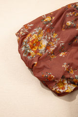 Red Floral Puff Sleeve Square Neck Knot Open Back Mini Dress Mini Dresses JT's Designer Fashion