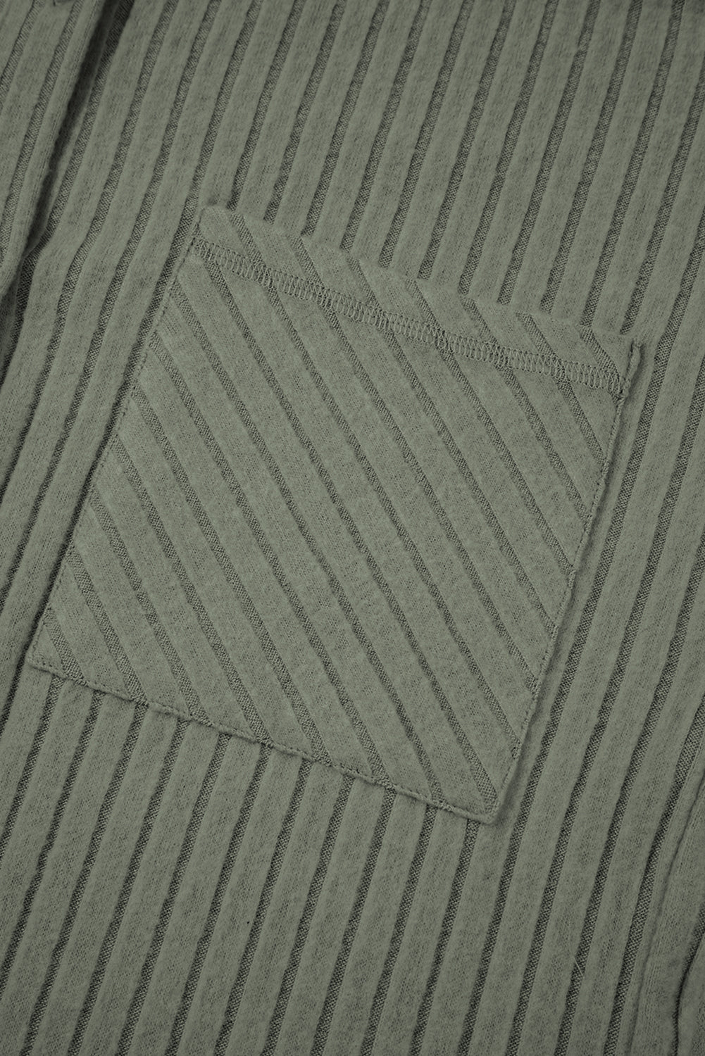 Mist Green Thermal Ribbed Texture Drop Shoulder Button Up Shacket Jackets JT's Designer Fashion