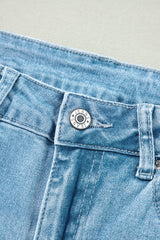 Myosotis High Rise Shift Slit Leg Straight Jeans Jeans JT's Designer Fashion