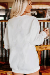 White Rhinestone Butterfly Graphic Crewneck Oversized Sweatshirt Graphic Sweatshirts JT's Designer Fashion