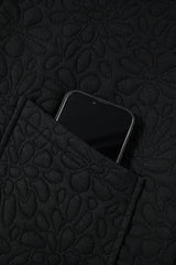 Black Floral Quilted Jacket Jackets JT's Designer Fashion