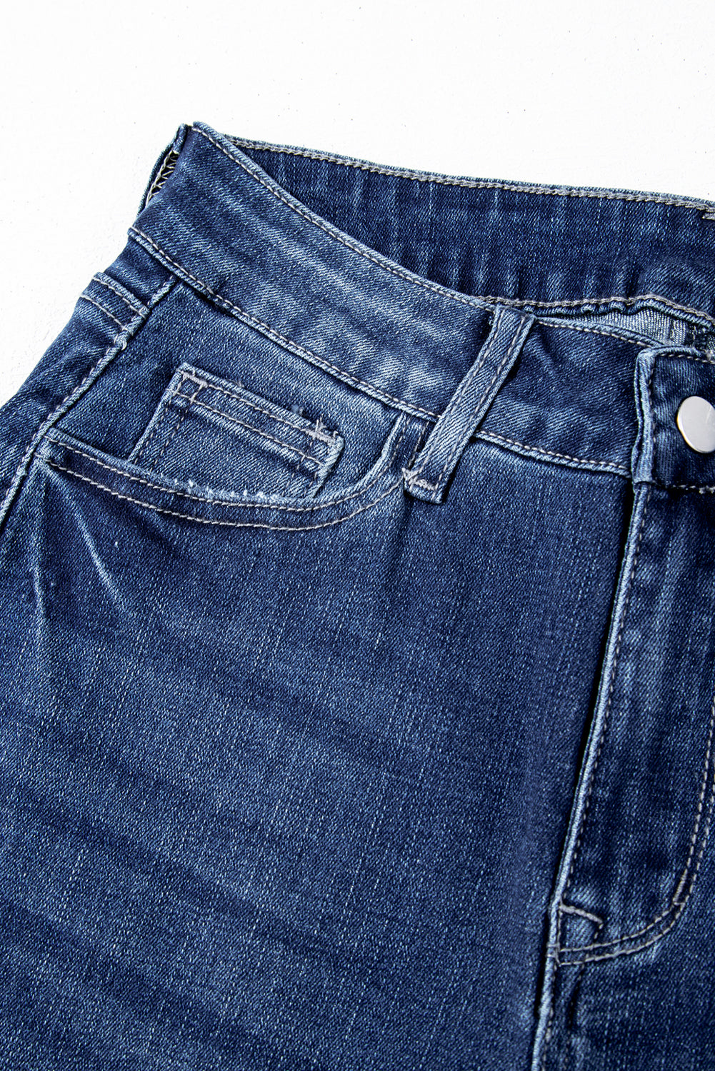 Sail Blue Mineral Wash Raw Hem High Waist Flared Jeans Jeans JT's Designer Fashion