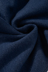 Navy Blue Solid Color Fleece Lined Drawstring Waist Casual Pants Pants & Culotte JT's Designer Fashion