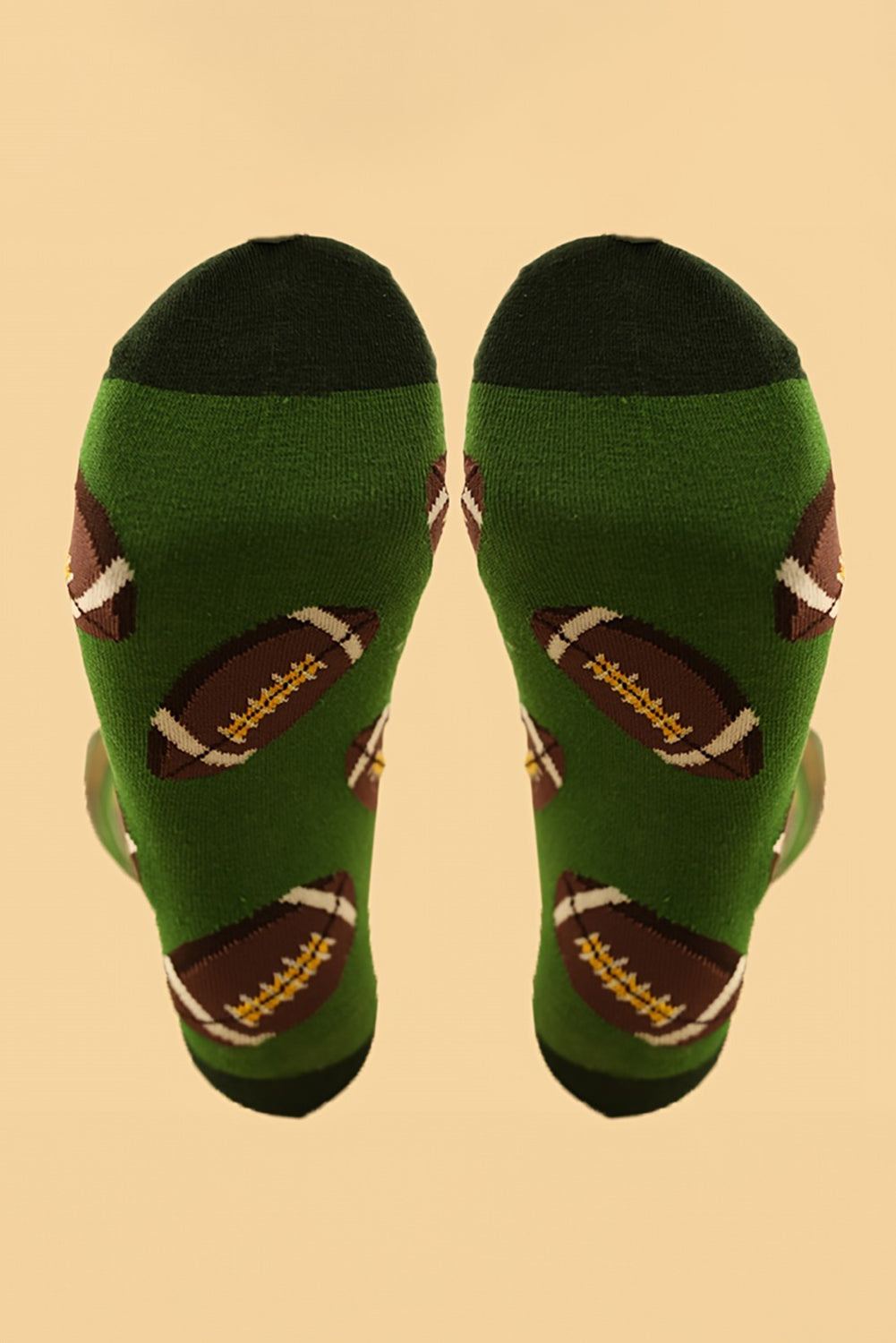Blackish Green Rugby Football Print Mid-length Socks Socks JT's Designer Fashion