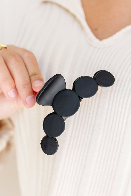 Black Minimalist 5 Circles Frosted Hair Claw Clip Headwear JT's Designer Fashion