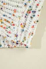 White Confetti Reversible Twist Sweater Sweaters JT's Designer Fashion