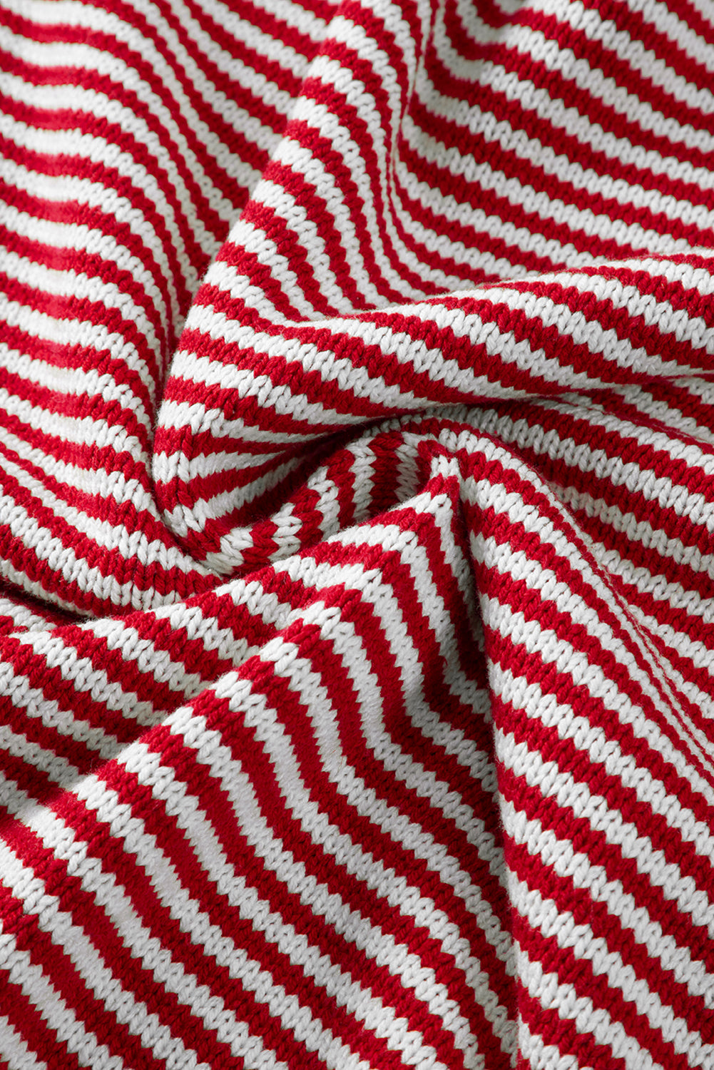 Red Stripe Geometric Textured Drop Shoulder Sweater Sweaters JT's Designer Fashion