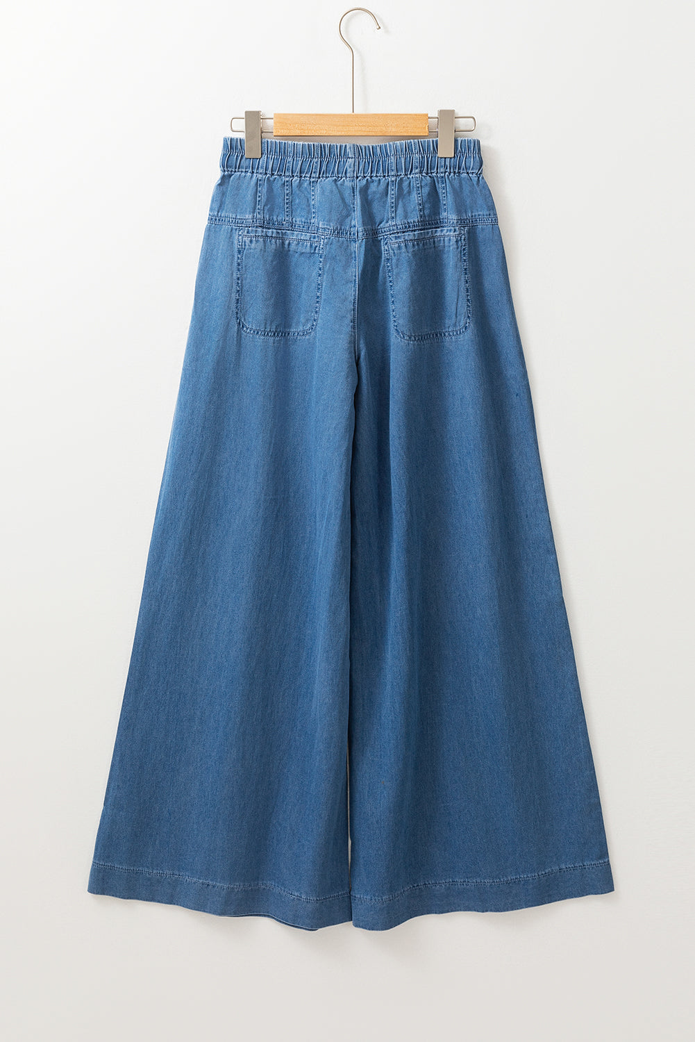 Dusk Blue Mineral Wash Button Fly Waist Wide Leg Jeans Jeans JT's Designer Fashion