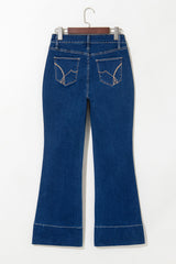 Sail Blue Center Seam Deep Wash Straight Jeans Jeans JT's Designer Fashion