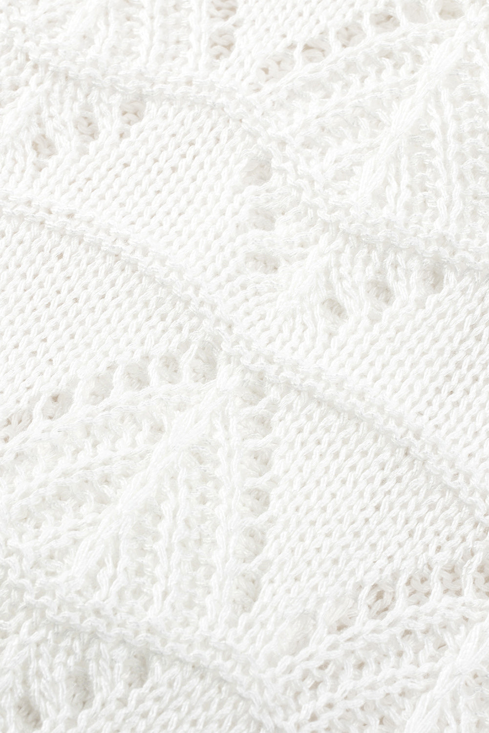 White Lightweight Buttoned Front Crochet Cardigan Cardigans JT's Designer Fashion